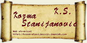 Kozma Stanijanović vizit kartica
